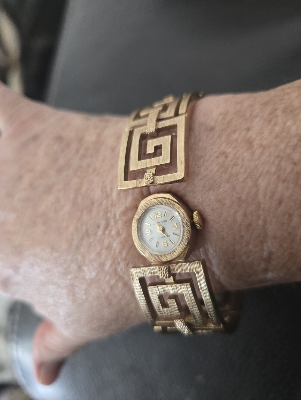 Ilse Crawford Gold Geometric Link Bracelet Watch